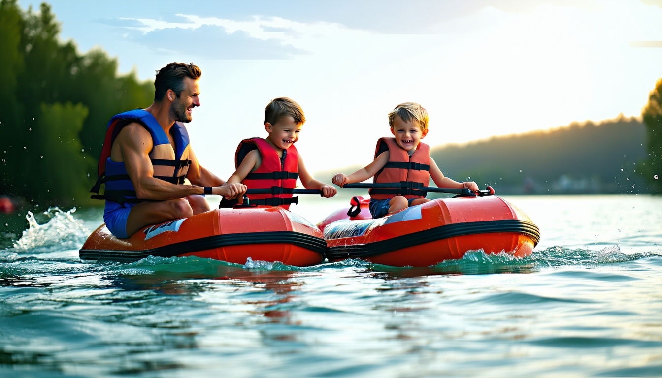 A family enjoying water activities together